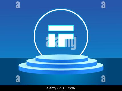 Buchstabe, WENN blaues Logo-Zeichen. Vektor-Logo für Unternehmen. Stock Vektor