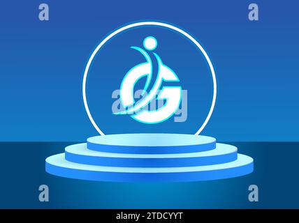 Blaues IG-Logo-Schild. Vektor-Logo für Unternehmen. Stock Vektor