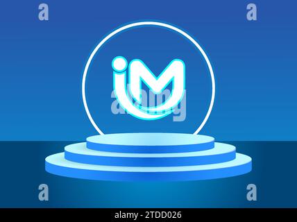 Blaues Logozeichen mit Buchstabe im. Vektor-Logo für Unternehmen. Stock Vektor