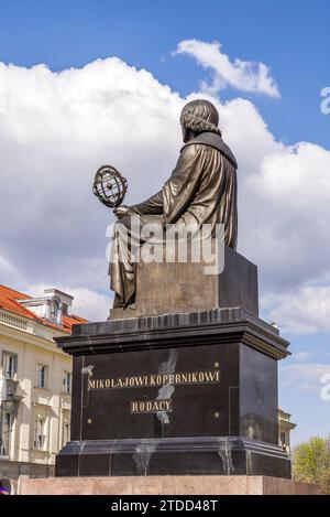 Denkmal für Nikolaus Kopernikus in der polnischen Hauptstadt. Stockfoto