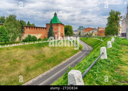 Alte Mauern des Kremls in Nischni Nowgorod, Russland Stockfoto