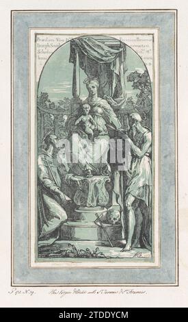 Die Jungfrau und das Kind thront, der Heilige Jerome unten rechts, der Heilige Franziskus unten links 1932 von Parmigianino (Girolamo Francesco Maria Mazzola) Stockfoto