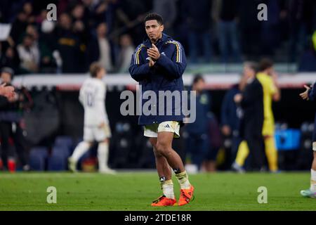 Madrid, Madrid, Spanien. Dezember 2023. Jude Bellingham von Real Madrid CF während des Fußballspiels La Liga zwischen Real Madrid CF und Villarreal CF im Santiago Bernabeu Stadion in Madrid, Spanien, 17. Dezember 2023 (Bild: © Ruben Albarran/ZUMA Press Wire) NUR REDAKTIONELLE VERWENDUNG! Nicht für kommerzielle ZWECKE! Stockfoto