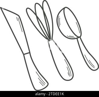 Küchenutensilien im Sketch-Stil Stock Vektor