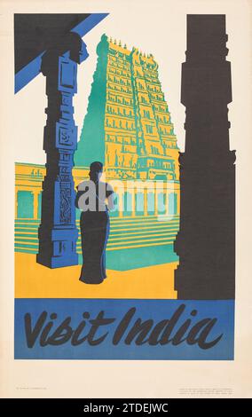 Visit India (Indien Ministerium für Information und Rundfunk, 1950er Jahre) Stockfoto