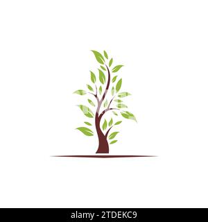 Logodesign mit Baumzucht. Naturlogo Stock Vektor