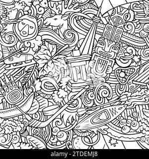 Cartoon Doodles Canada nahtloses Muster Stock Vektor