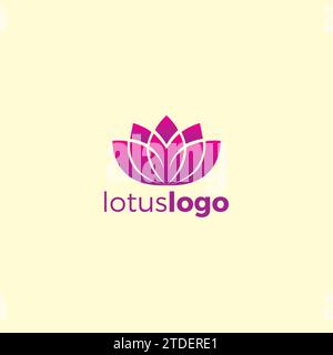 Lotus-Logo In Rosa Farbe. Lotus-Symbol Stock Vektor