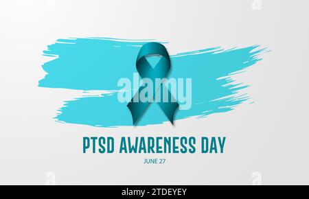 Nationaler PTSD-Awareness-Tag 27. Juni Hintergrund Vektor-Illustration Stock Vektor