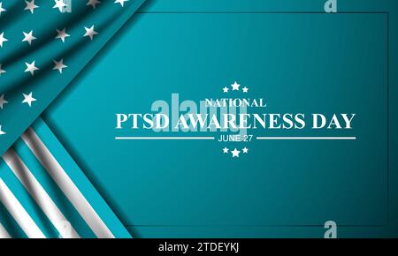 Nationaler PTSD-Awareness-Tag 27. Juni Hintergrund Vektor-Illustration Stock Vektor
