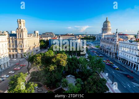 Blick auf Parque Central, Havanna, Kuba, Westindien, Mittelamerika Stockfoto