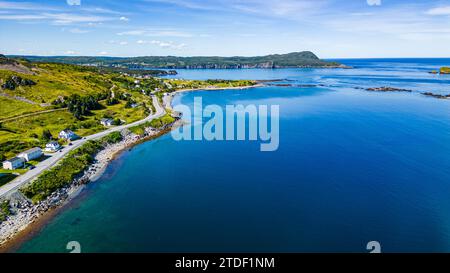 Luftlinie der Insel in der Nähe von Ferryland, Avalon Peninsula, Neufundland, Kanada, Nordamerika Stockfoto