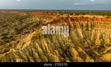 Luftlinie der Sandsteinerosionslandschaft von Miradouro da Lua (Aussichtspunkt des Mondes), südlich von Luanda, Angola, Afrika Stockfoto