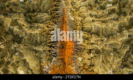 Luftlinie der Sandsteinerosionslandschaft von Miradouro da Lua (Aussichtspunkt des Mondes), südlich von Luanda, Angola, Afrika Stockfoto