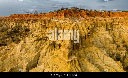 Luftlinie der Sandsteinerosionslandschaft von Miradouro da Lua (Aussichtspunkt des Mondes), südlich von Luanda, Angola, Afrika Stockfoto