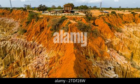 Luftlinie der Sandsteinerosionslandschaft von Miradouro da Lua (Aussichtspunkt des Mondes), südlich von Luanda, Angola, Afrika Stockfoto