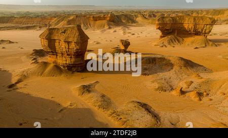 Luftaufnahme einer Sandsteinschlucht, Namibe (Namib) Wüste, Iona Nationalpark, Namibe, Angola, Afrika Stockfoto