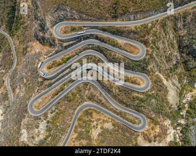 Aus der Vogelperspektive des Gebirgspasses Serra da Leba, Angola, Afrika Stockfoto