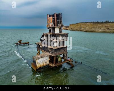 Schiffswrack-Strand, Bucht von Santiago, Luanda, Angola, Afrika Stockfoto