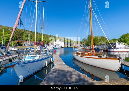 Bowlinghafen, Lower Basin, Forth and Clyde Canal, Bowling, West Dunbartonshire, Schottland, Vereinigtes Königreich, Europa Stockfoto