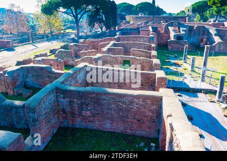 Gymn von Terme di Nettuno (römische Thermen von Neptun), archäologische Stätte Ostia Antica, Ostia, Provinz Rom, Latium (Latium), Italien, Europa Stockfoto