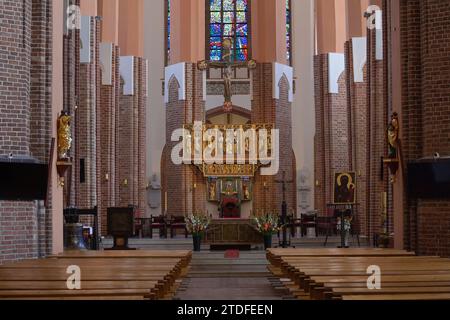 Hauptaltar, Jakobskathedrale, Stettin, Woiwodschaft Westpommern, Polen *** Hauptaltar, Kathedrale St. James, Stettin, Woiwodschaft Westpommern, Polen Stockfoto