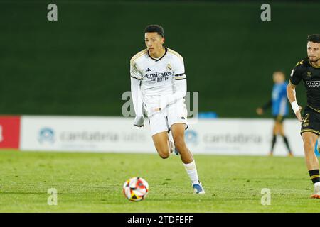 Madrid, Spanien. Dezember 2023. Alvaro Rodriguez (RM Castilla) Fußball/Fußball : Spanische Primera RFEF Gruppe 2 Spiel zwischen Real Madrid Castilla 3-3 CF Intercity im Estadio Alfredo Di Stefano in Madrid, Spanien. Quelle: Mutsu Kawamori/AFLO/Alamy Live News Stockfoto