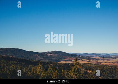 Wanderung zum Mandelstein, einem Berg im Waldviertel, Österreich Stockfoto