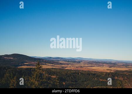 Wanderung zum Mandelstein, einem Berg im Waldviertel, Österreich Stockfoto