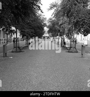 Wyck Stationsstraat Maastricht streetview in Schwarz-weiß Stockfoto