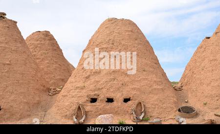 Die Gründung der Stadt Harran geht wahrscheinlich auf das 18. Jahrhundert v. Chr. zurück. Typische konische Häuser dieser Region Stockfoto