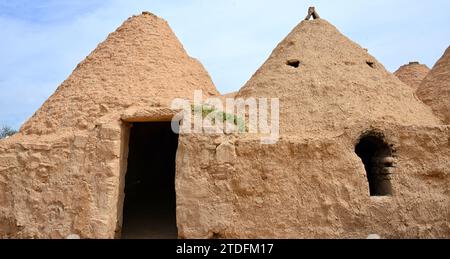 Die Gründung der Stadt Harran geht wahrscheinlich auf das 18. Jahrhundert v. Chr. zurück. Typische konische Häuser dieser Region Stockfoto