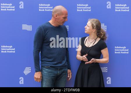Edimburgh, Schottland. 18. August 2018. Griechischer Ökonom, Akademiker und Politiker, der als griechischer Finanzminister Yanis Varoufakis und Russ fungierte Stockfoto