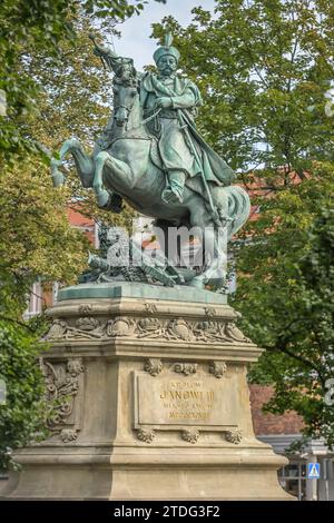 Reiterdenkmal König Johann III Sobieski, Altstadt, Danzig, Woiwodschaft Pommern, Polen Stockfoto