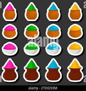 Schöne Farbillustration zum Thema der Feier des Jahresfeiertags Holi Stock Vektor