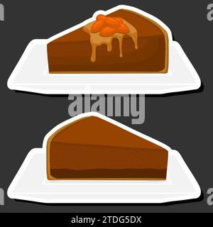 Illustration zum Thema frischer süßer leckerer Käsekuchen aus verschiedenen Zutaten, Käsekuchen aus verschiedenen essbaren Lebensmitteln, Design-Käsekuchen dieser cool Stock Vektor