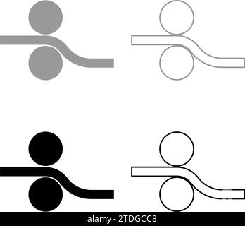 Druckwalzen industrielle Druckwalzmaschine Walzwerk lineare Metallbearbeitung Bearbeitung von Plattenplatten Rundtrommeln Ausrüstung Metallverteilung Stock Vektor
