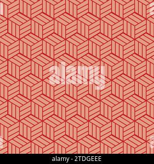 Japanisches rotes nahtloses Muster. Traditionelle chinesische Textur. Orientalischer Neujahrshintergrund. Vektorabbildung Stock Vektor