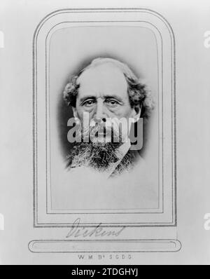 Porträt von Charles Dickens. Jahr: 1863. Von John & Charles Watkins. Stockfoto