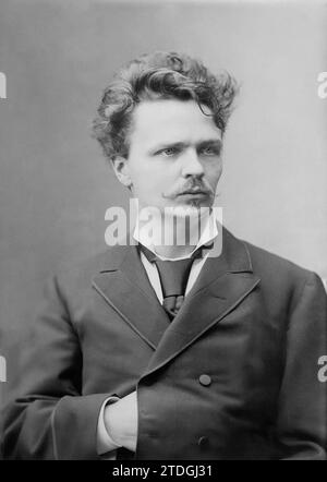 Porträt des schwedischen Schriftstellers August Strindberg. Jahr: 1881. Fotograf: Robert Roesler, Stockholm. Stockfoto