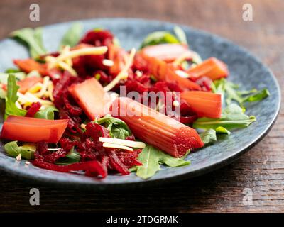 Rüben- und Rhabarbersalat Stockfoto