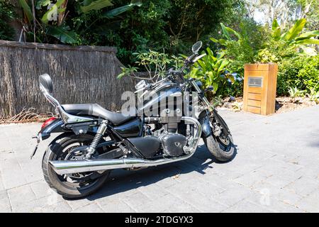 2015 Modell Triumph Thunderbird Storm Motorrad, Eigenschaftsfreigabe, 1700 ccm Motor in schwarz, Sydney, NSW, Australien Stockfoto