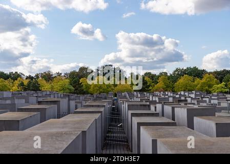 Ein Bild der Gedenkstätte für die ermordeten Juden Europas. Stockfoto