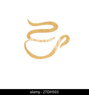 Line Art Tasse Kaffee. Tasse aromatischer köstlicher Kaffee, flaches Symbol Freihand Stockfoto