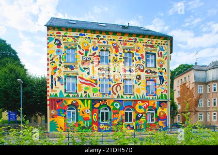 Sebnitz farbenfrohes Haus Stockfoto