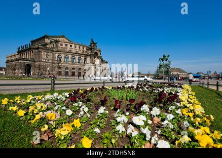 Theaterplatz in Dresden Stockfoto