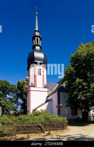 Zwoenitz Trinitatiskirche die Stadt liegt im zentralen Erzgebirge im Geyer-Wald, ca. 25 km südwestlich von Chemnitz als Krähe Stockfoto