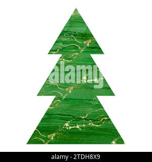 Abstrakte Alkohol Tinte flüssiger Luxus zeitgenössischer weihnachtsbaum. Grüne Flecken, Spritzer. Marmor-Effekt-Textur. Frohe Weihnachten und Happy N Stockfoto