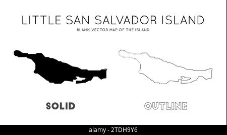 Karte der Insel Little San Salvador. Borders of Little San Salvador Island für Ihre Infografik. Vektorabbildung. Stock Vektor