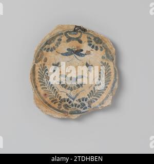 Dishwill aus Steingut mit Zeichnung von Vögeln, Blumen und Insekten, in Unterglasur blau, anonym, 1500 - 1799 Steingut. Glasur Steingut. Glasur Stockfoto